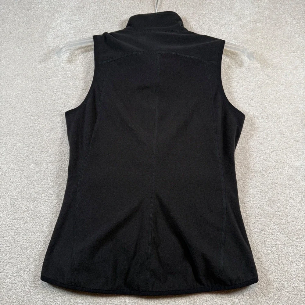 The North Face TKA 100 Fleece Vest Women Small Black Full Zip Mock Neck Outdoor